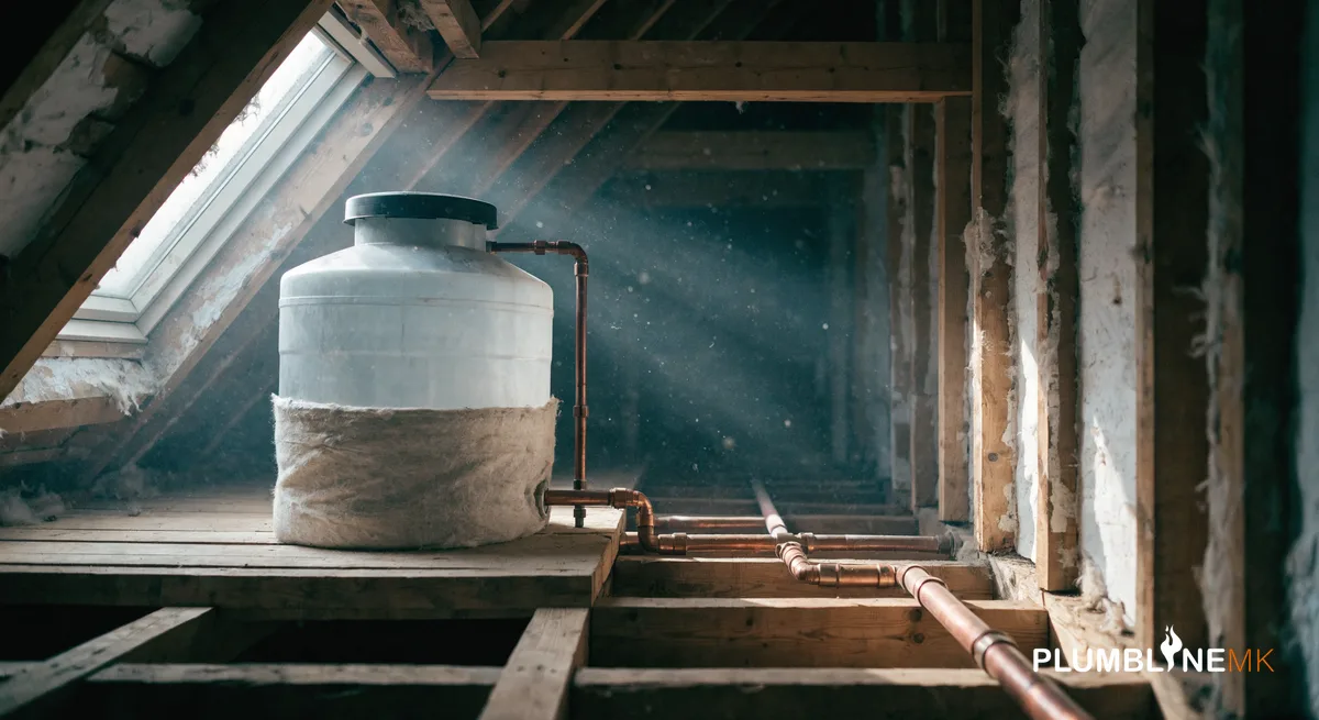 Cold Water Tank in the Loft Explained - boiler and heating advice from Plumbline MK