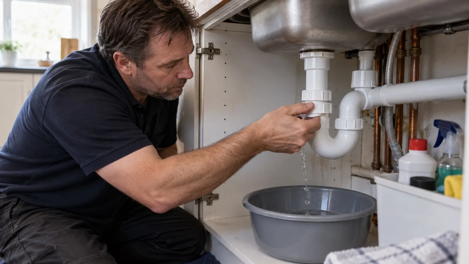 Waste Pipe Leaking Under the Sink? Fix It Waste Pipe Leaking Under the Sink? Fix It - boiler and heating advice from Plumbline MK